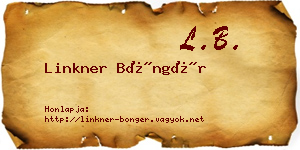 Linkner Böngér névjegykártya